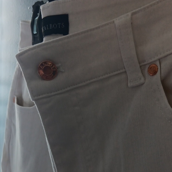 Talbots Cream Jeans with Copper Accents - Picture 2 of 10